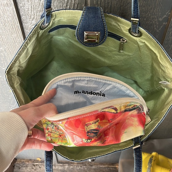 Tote bag with denim straps! GUC - Picture 5 of 8